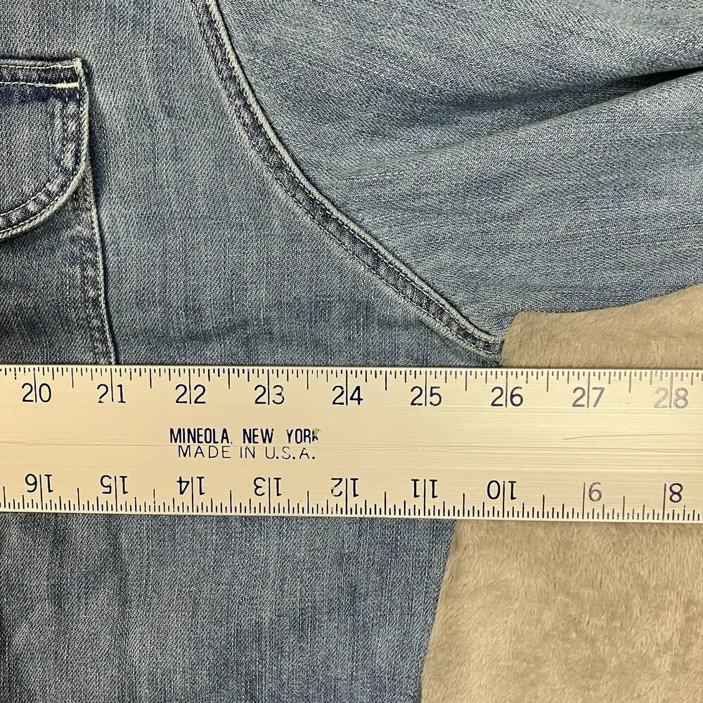 J.Crew Midweight Denim Workshirt Mens XXL Blue Cotton Dual Pocket Button Front